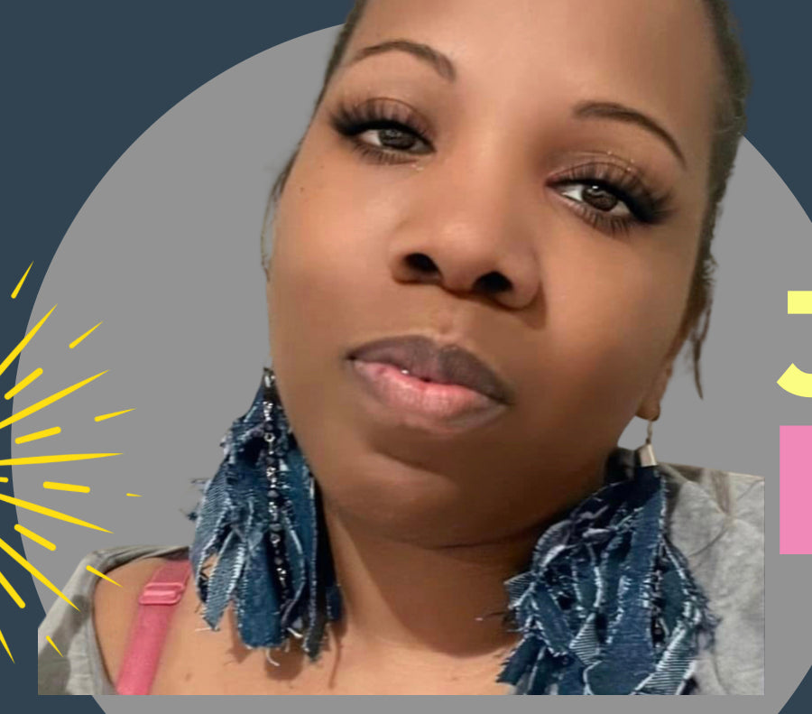 Billie Jean Denim dangle Earring 1955