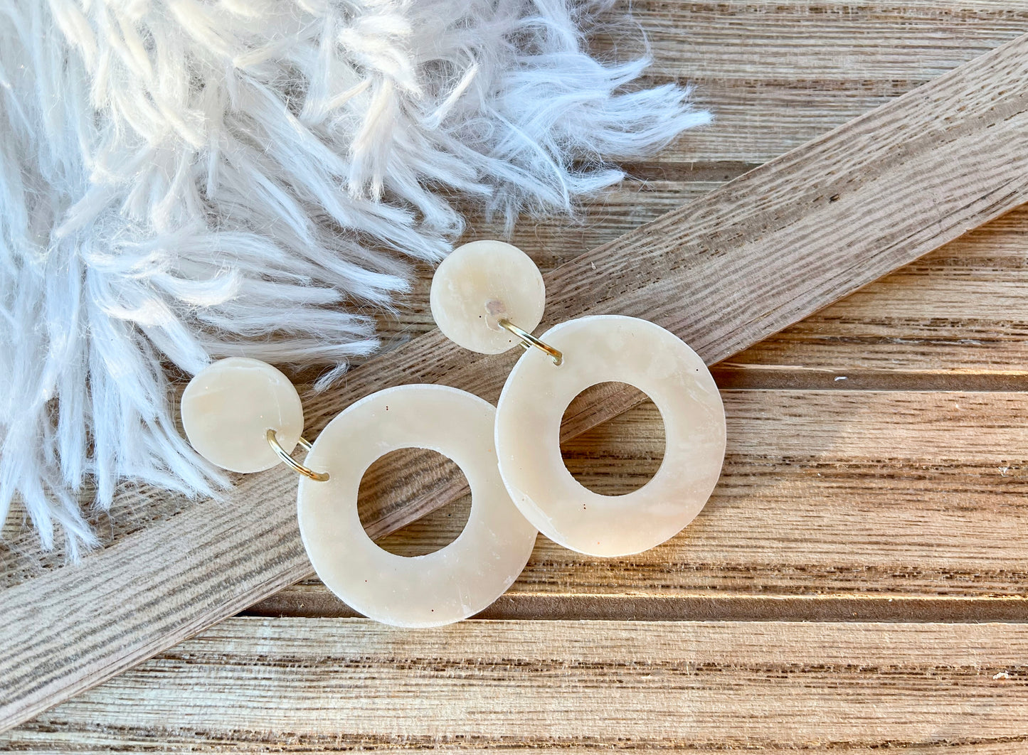 Transparent circle dangle earrings-1955