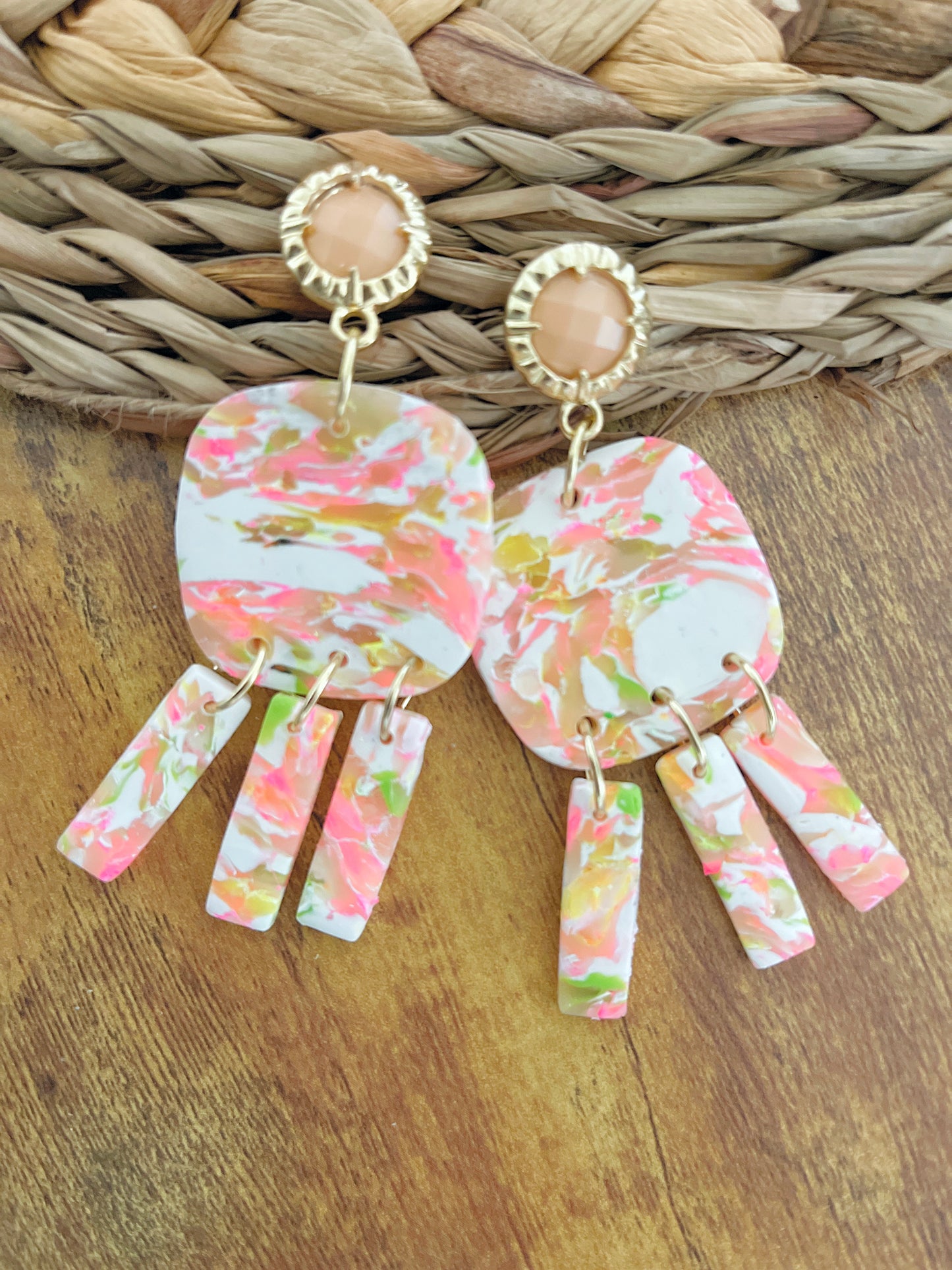 Apricot Blayne Earrings 1955