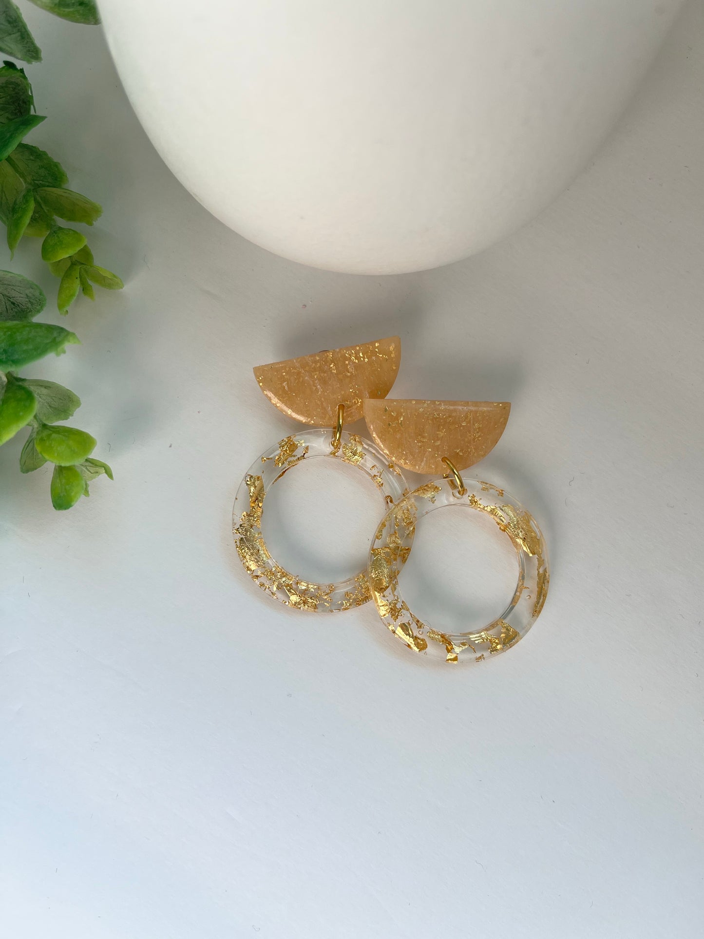 Christina Mei polymer clay and brass dangle earrings 1955