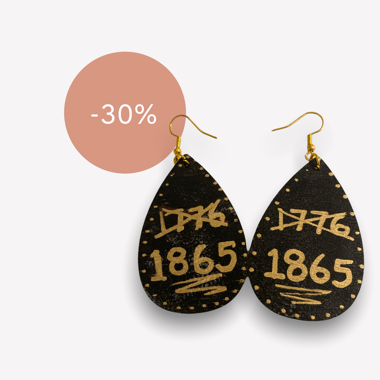 Juneteenth Wooden hand painted earrings