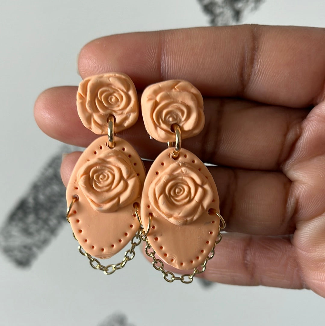 Apricot Lea Earrings 1955