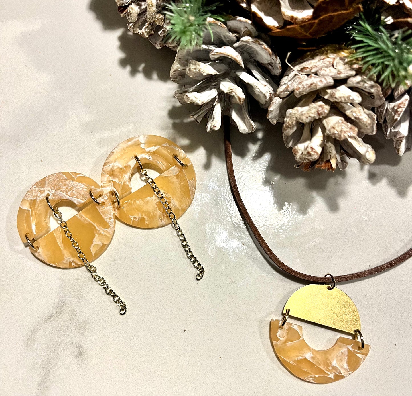 Twinning Earrings and Pendant set