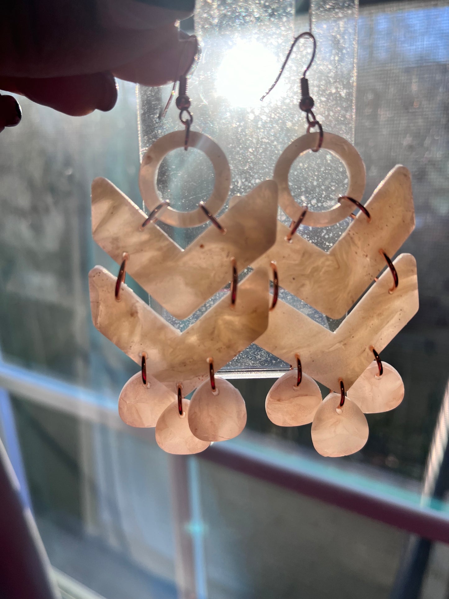 Chevron translucent Claire Dangles