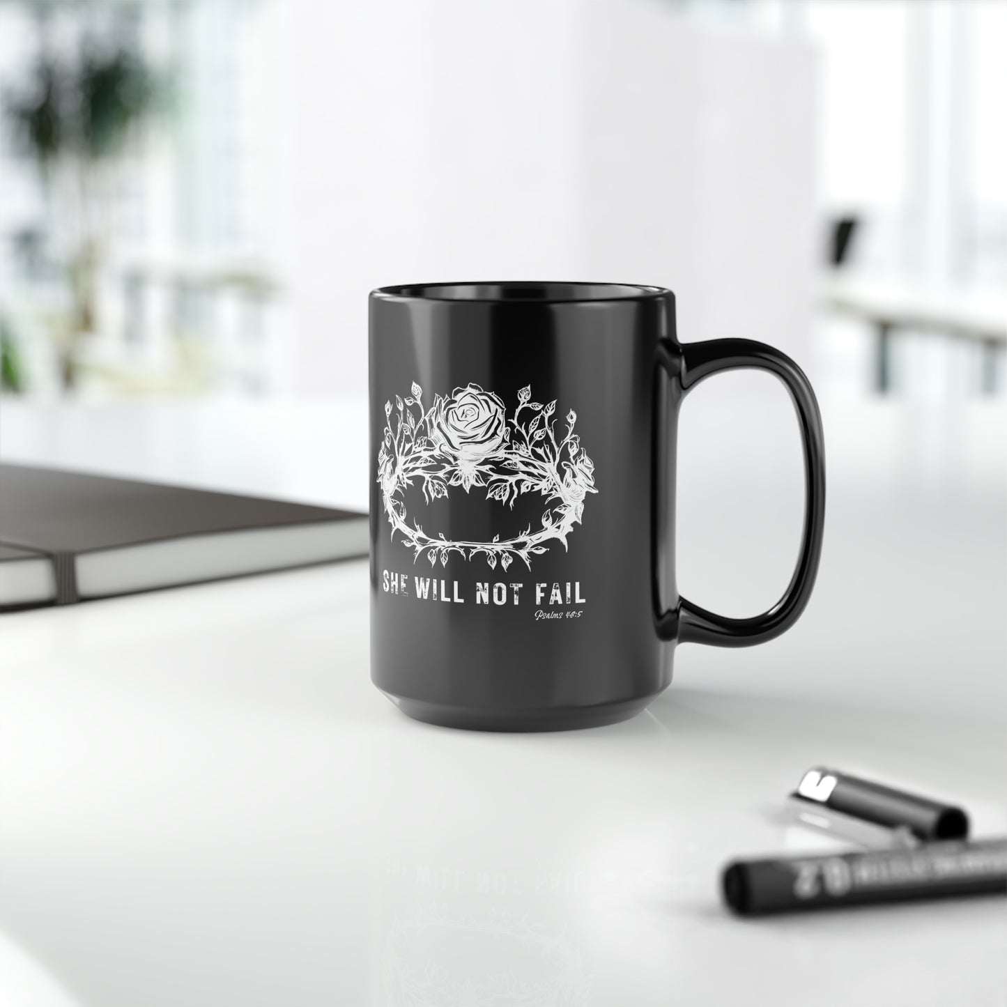 SHE WILL NOT FAIL 15 OZ MUG