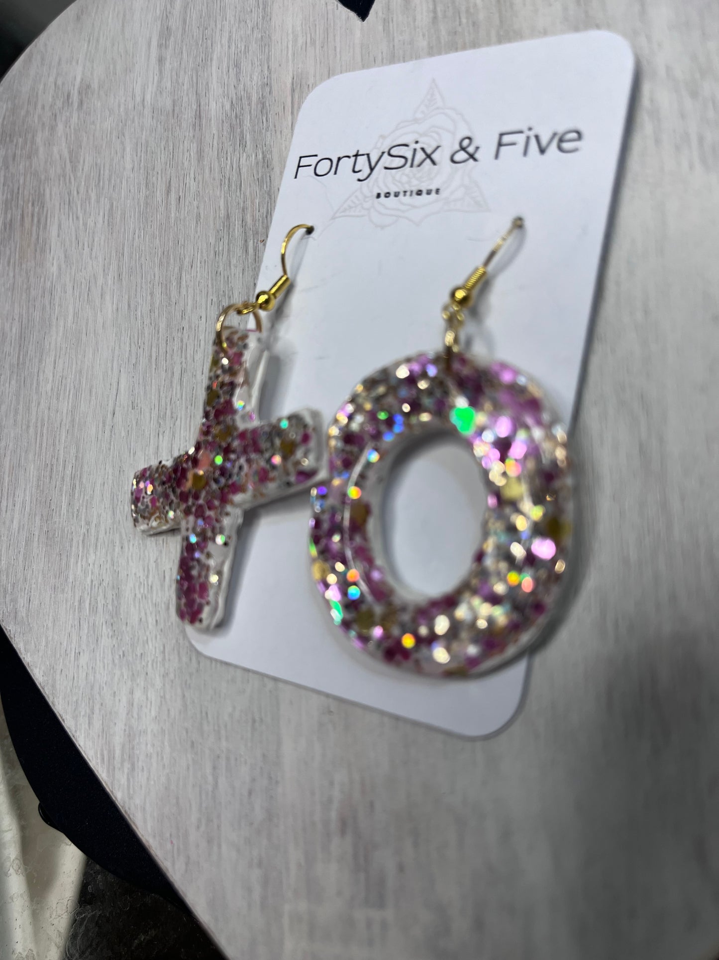 Glittery XO Valentine HEART EARRINGS