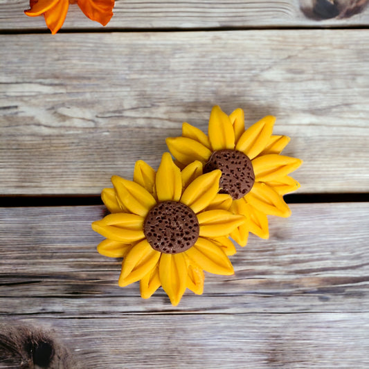 Large Sunflower Studs Fall Earrings 1955