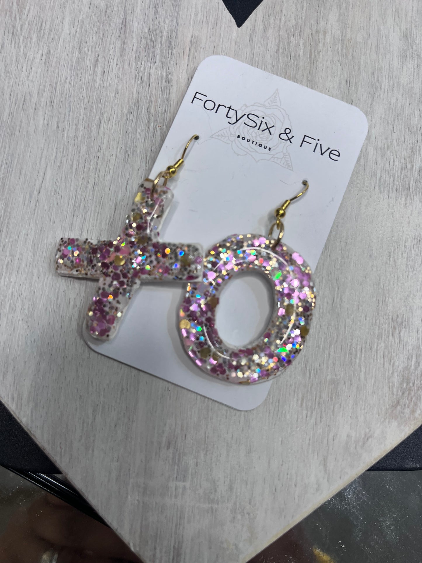 Glittery XO Valentine HEART EARRINGS