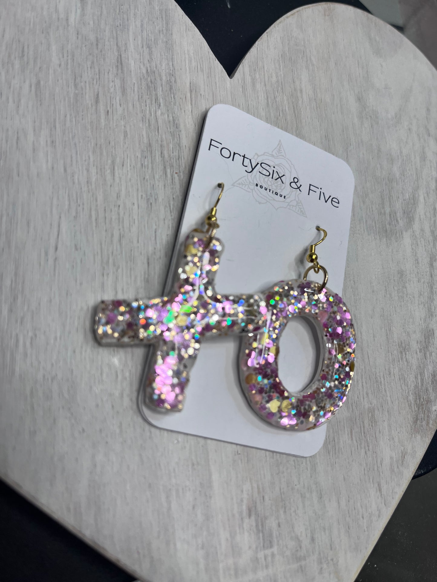 Glittery XO Valentine HEART EARRINGS