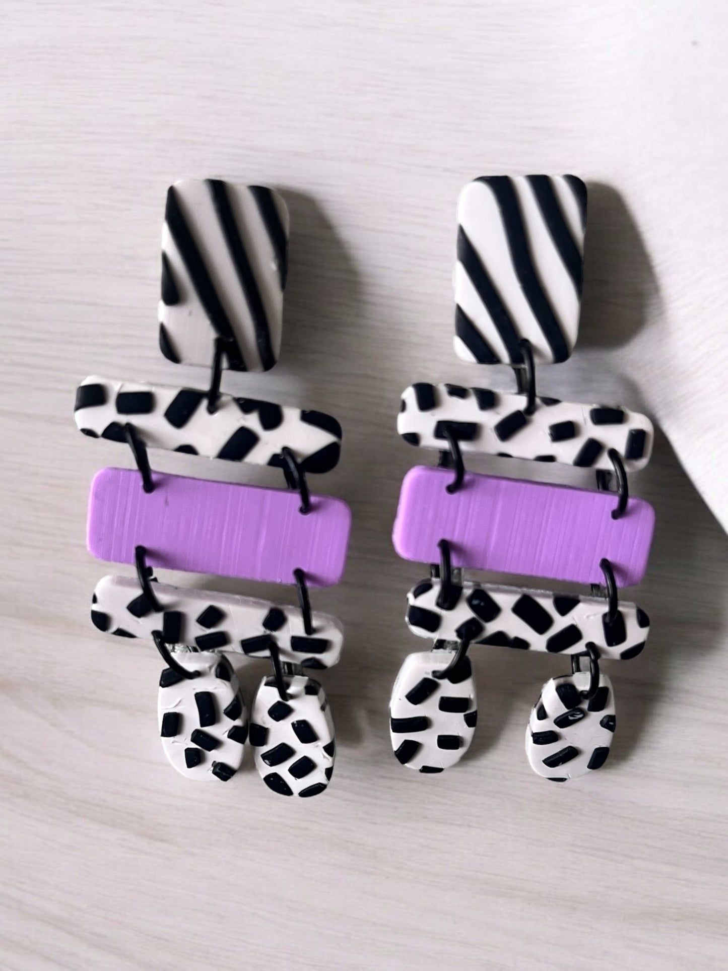 Salt and Pepa dangles- purple