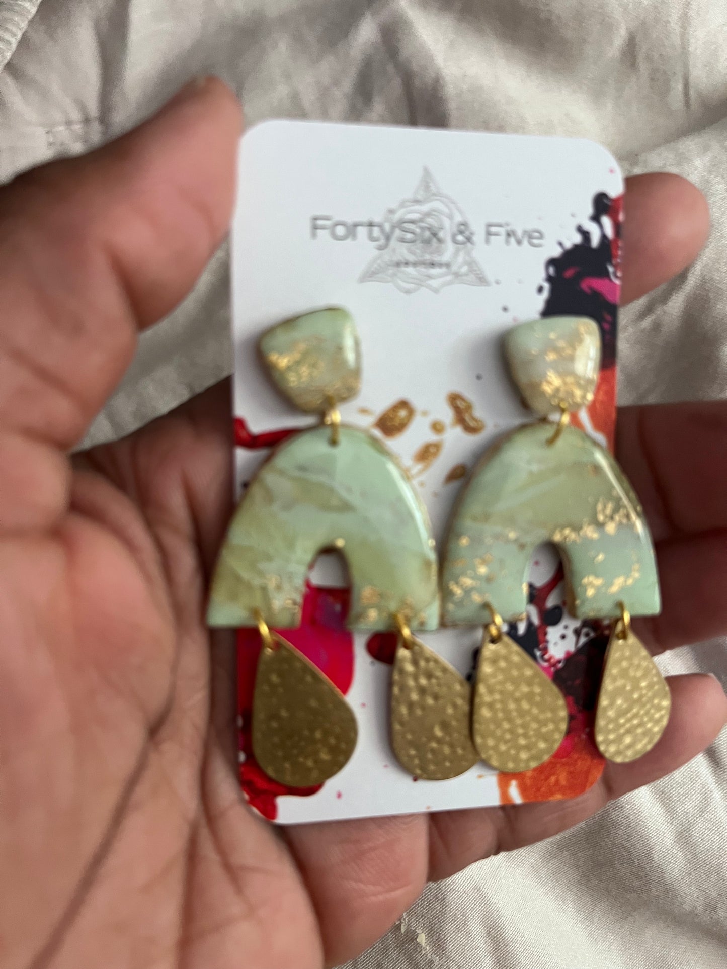 Mint Neutral Juneteenth Dangles