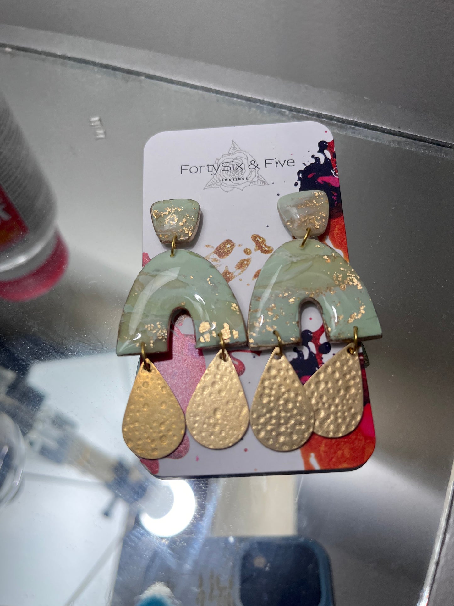 Mint Neutral Juneteenth Dangles