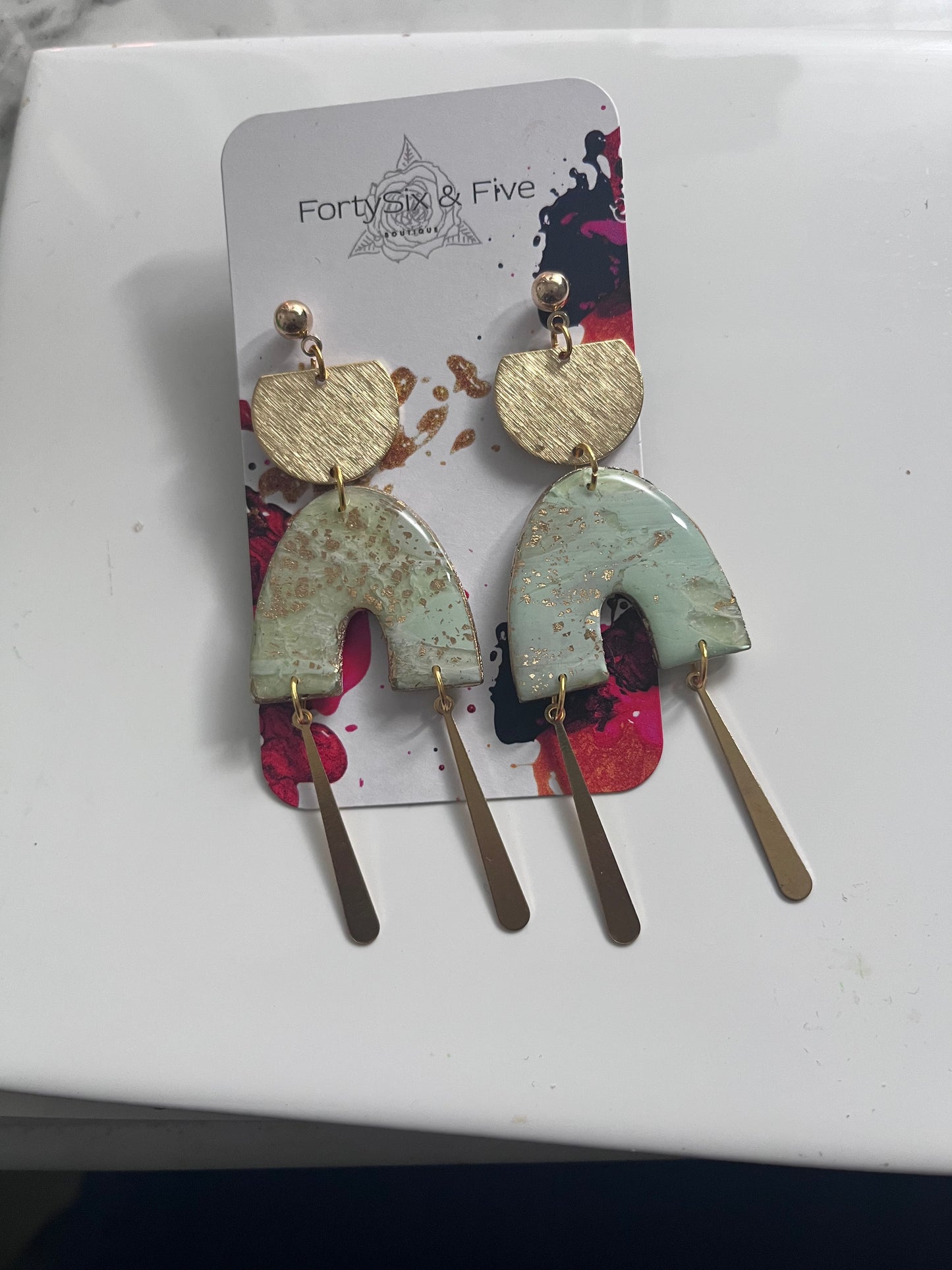 Mint Neutral Juneteenth Dangles