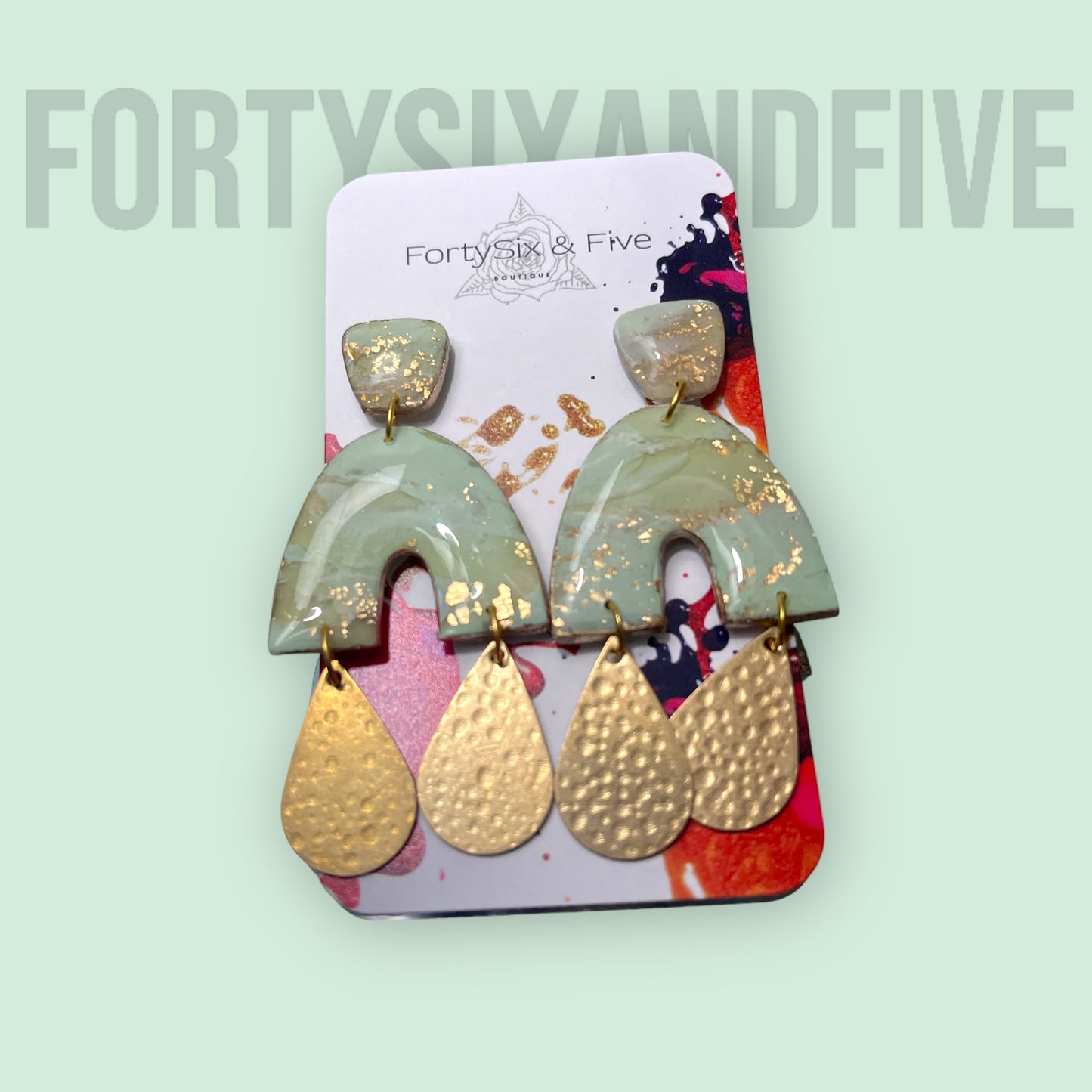 Mint Neutral Juneteenth Dangles