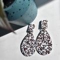 Patterned marble leopard teardrops