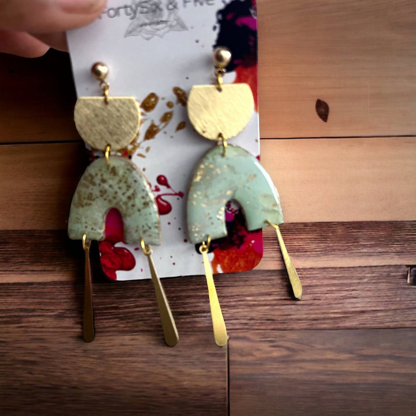 Mint Neutral Juneteenth Dangles