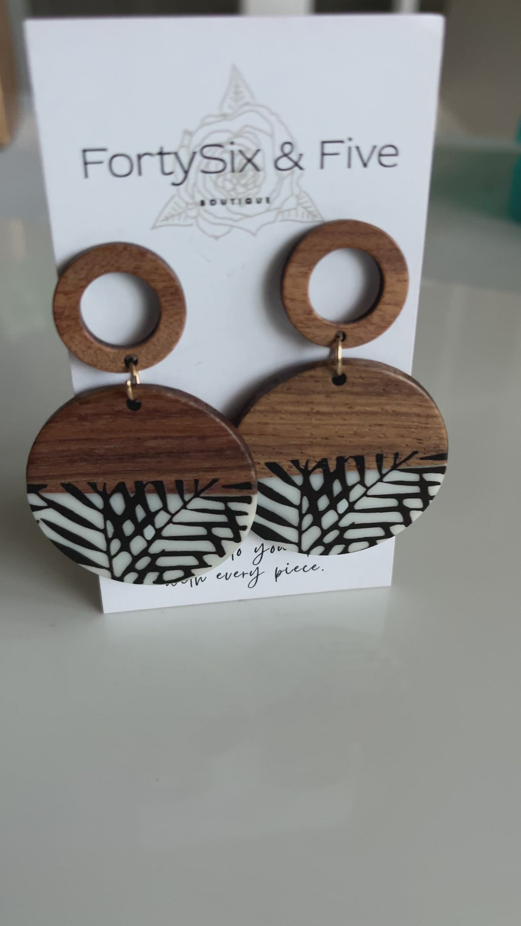 Wooden infinity Earrings  1955