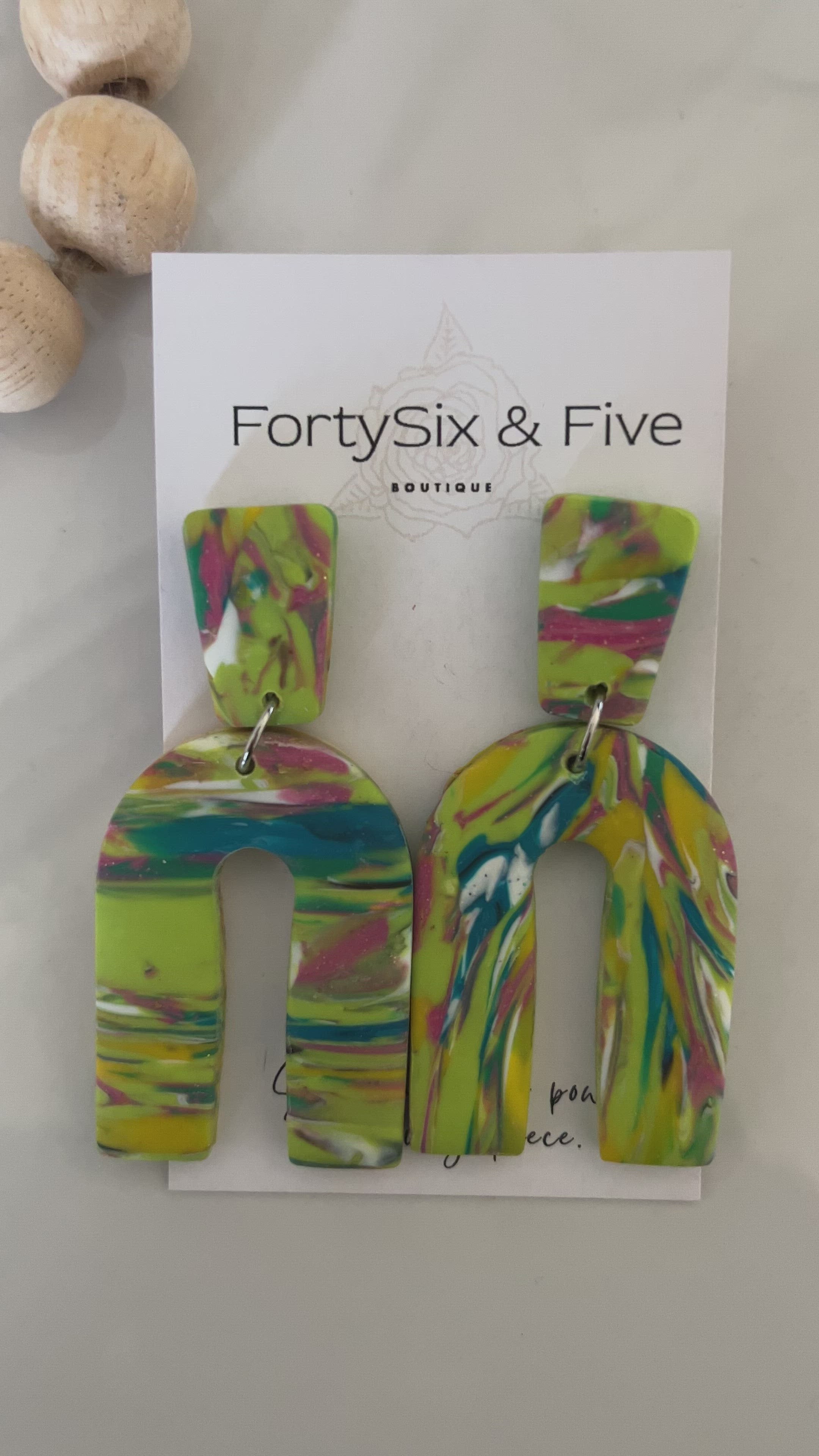 Green multicolor “Ava” Earrings  1955
