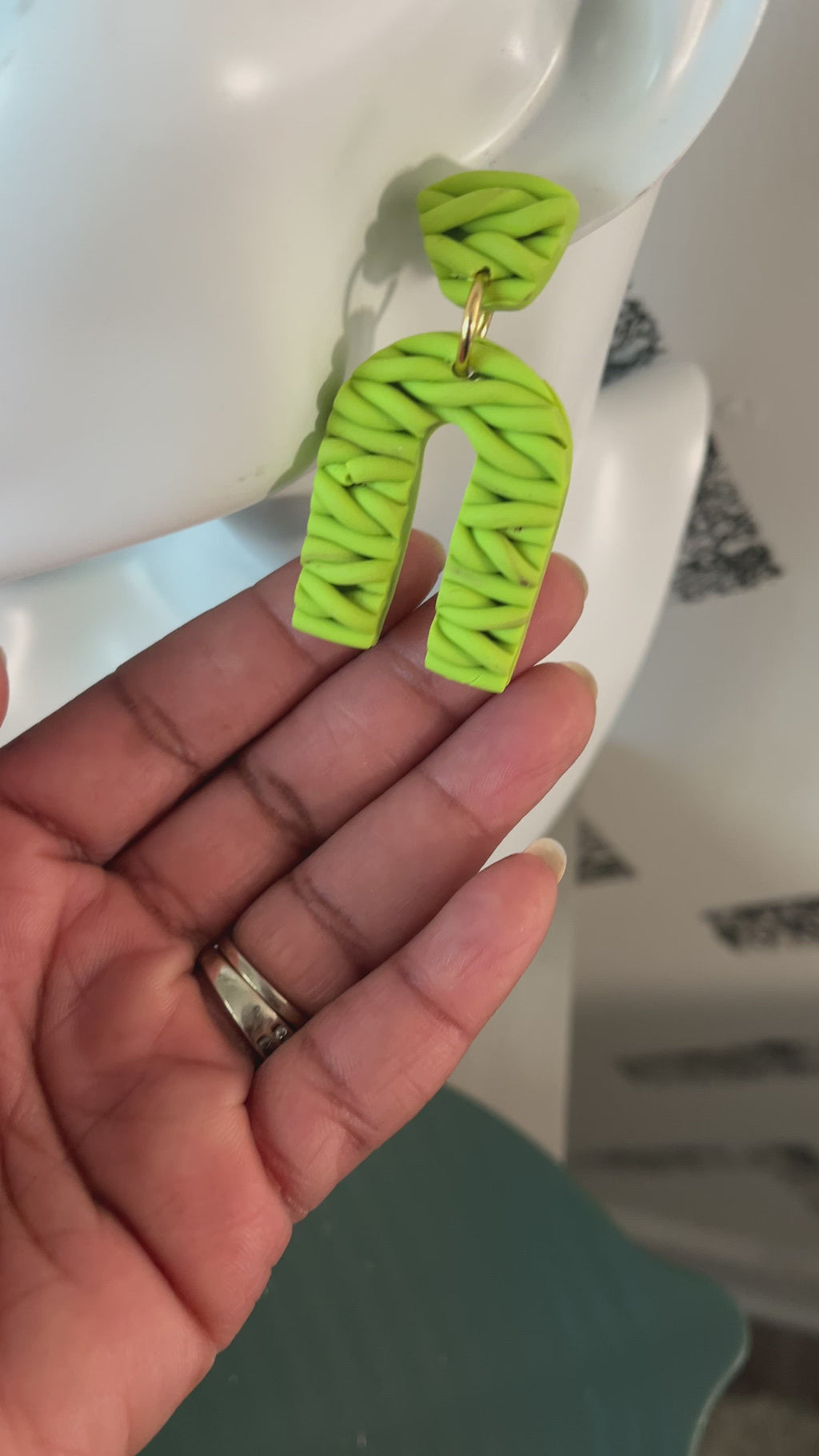 Lime green “Ava” Earrings  1955