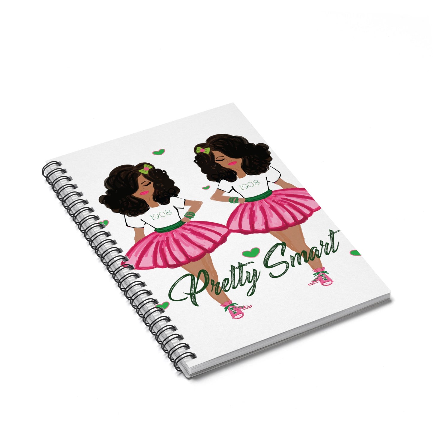 Notebook: Pretty Smart 1908 Pink and Green