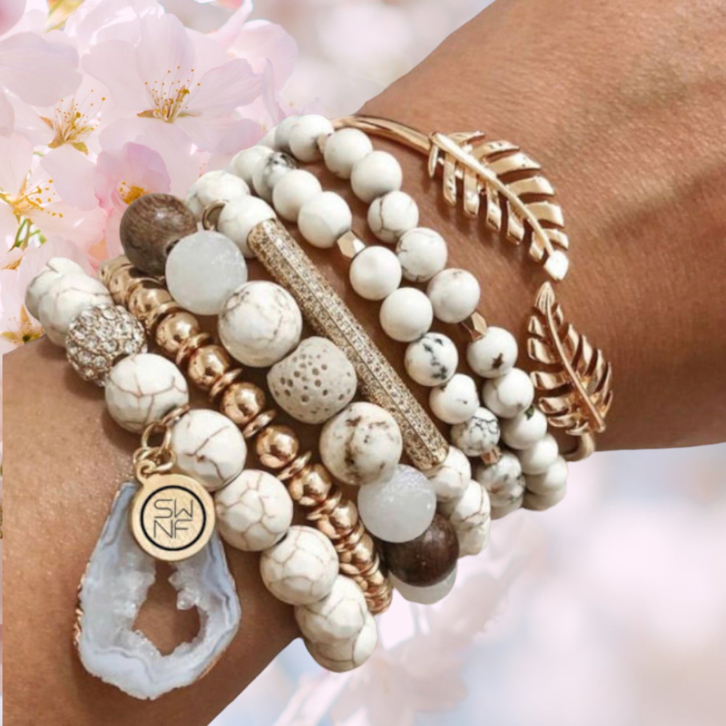 ABUNDANCE STACK-BOHO luxury natural stone bracelet stack