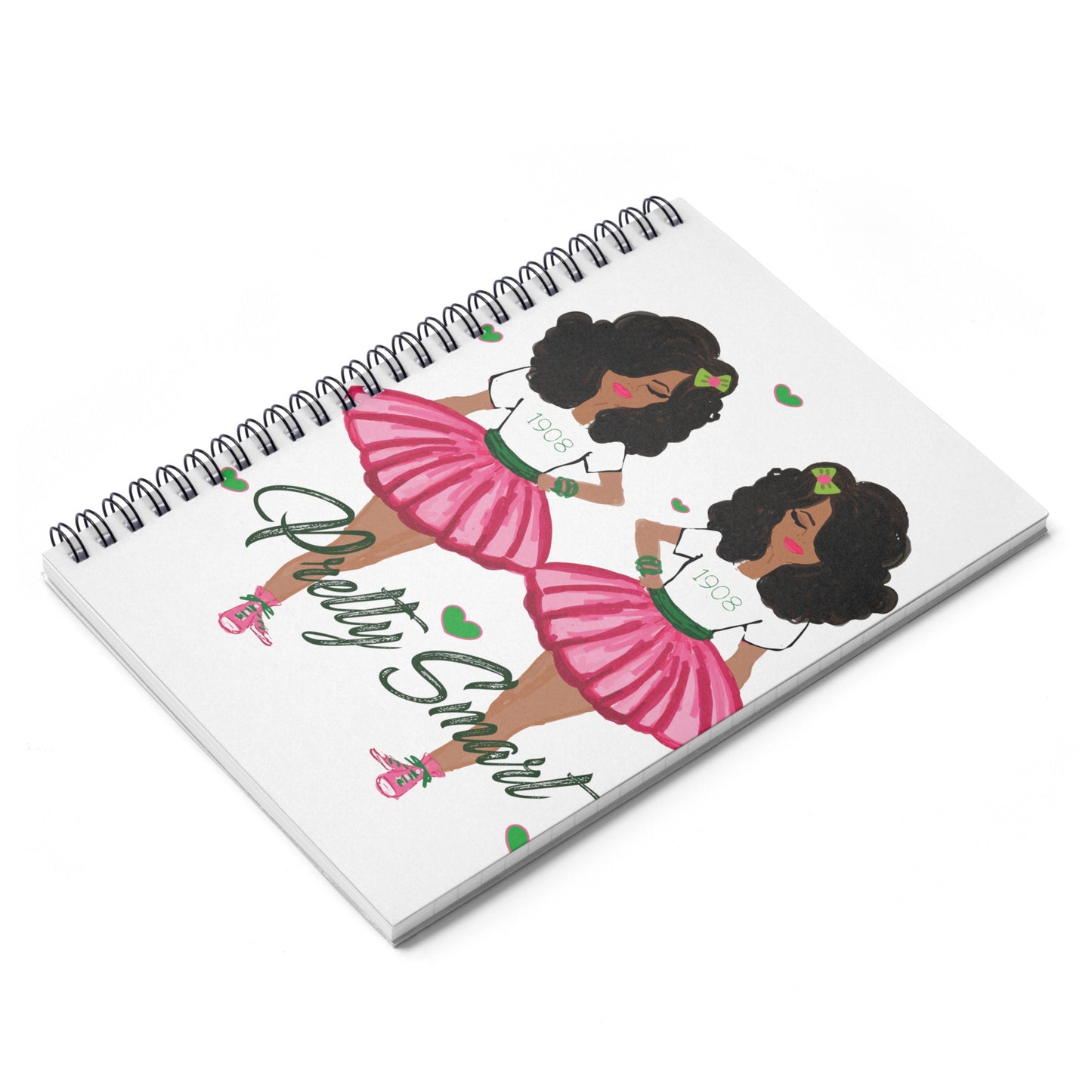 Notebook: Pretty Smart 1908 Pink and Green