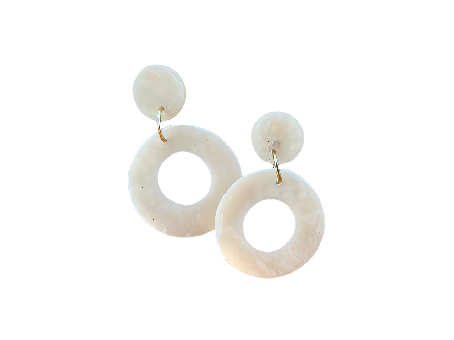 Transparent circle dangle earrings-1955