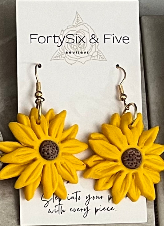 Sunflower Dangle Earrings Fall  1955