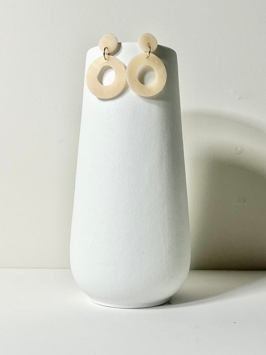 Transparent circle dangle earrings-1955