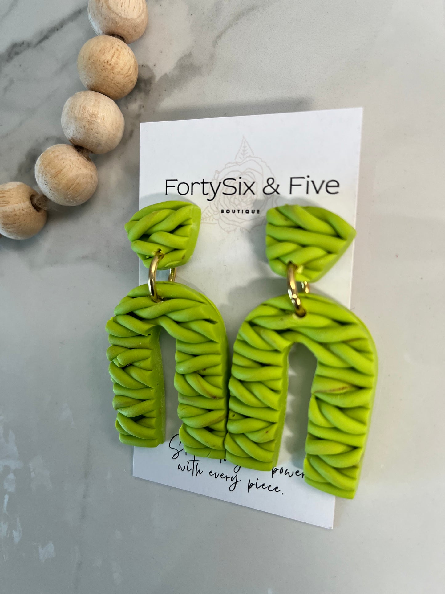 Lime green “Ava” Earrings  1955