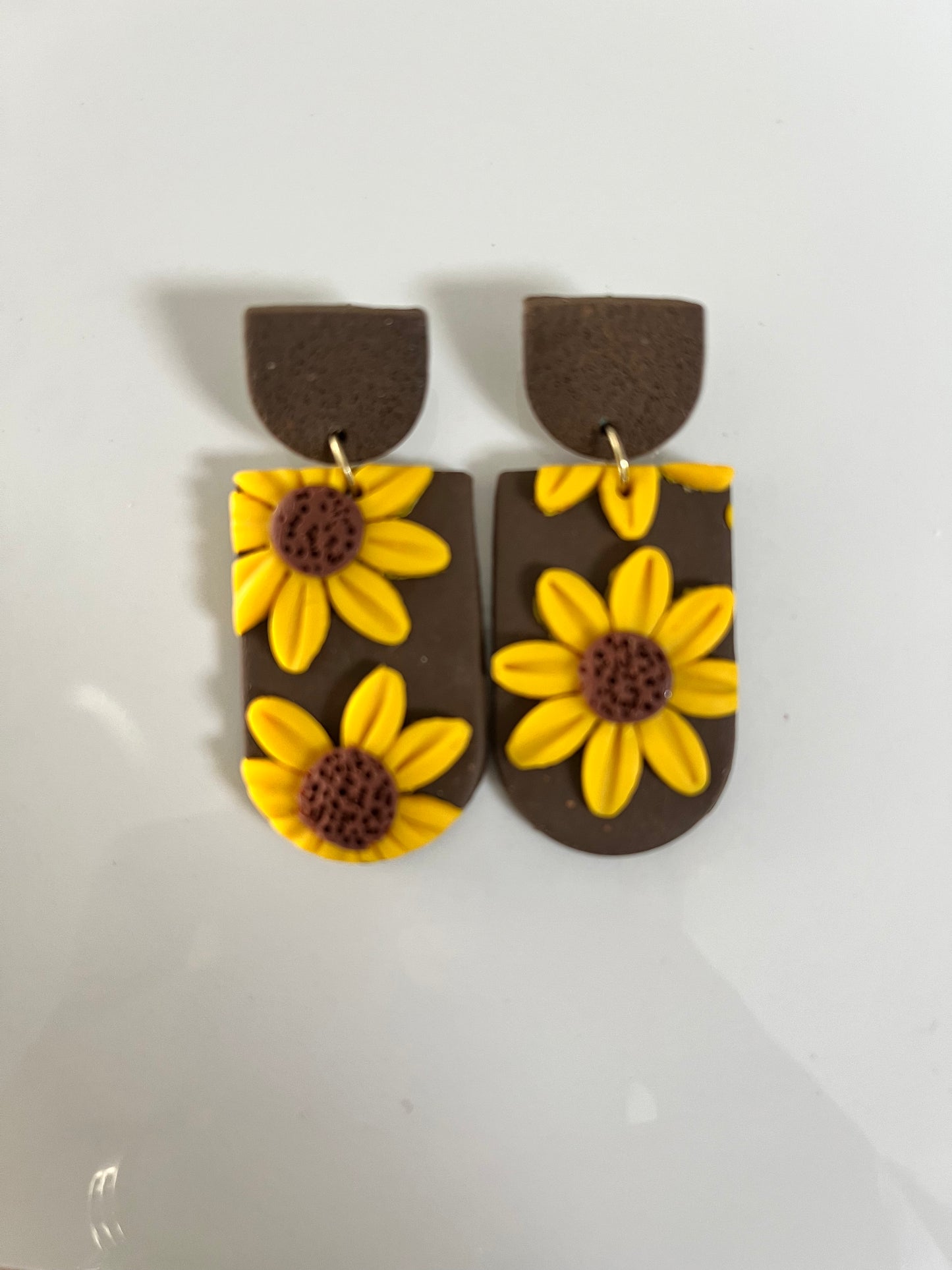 Brown sunflower Fall Earrings  1955