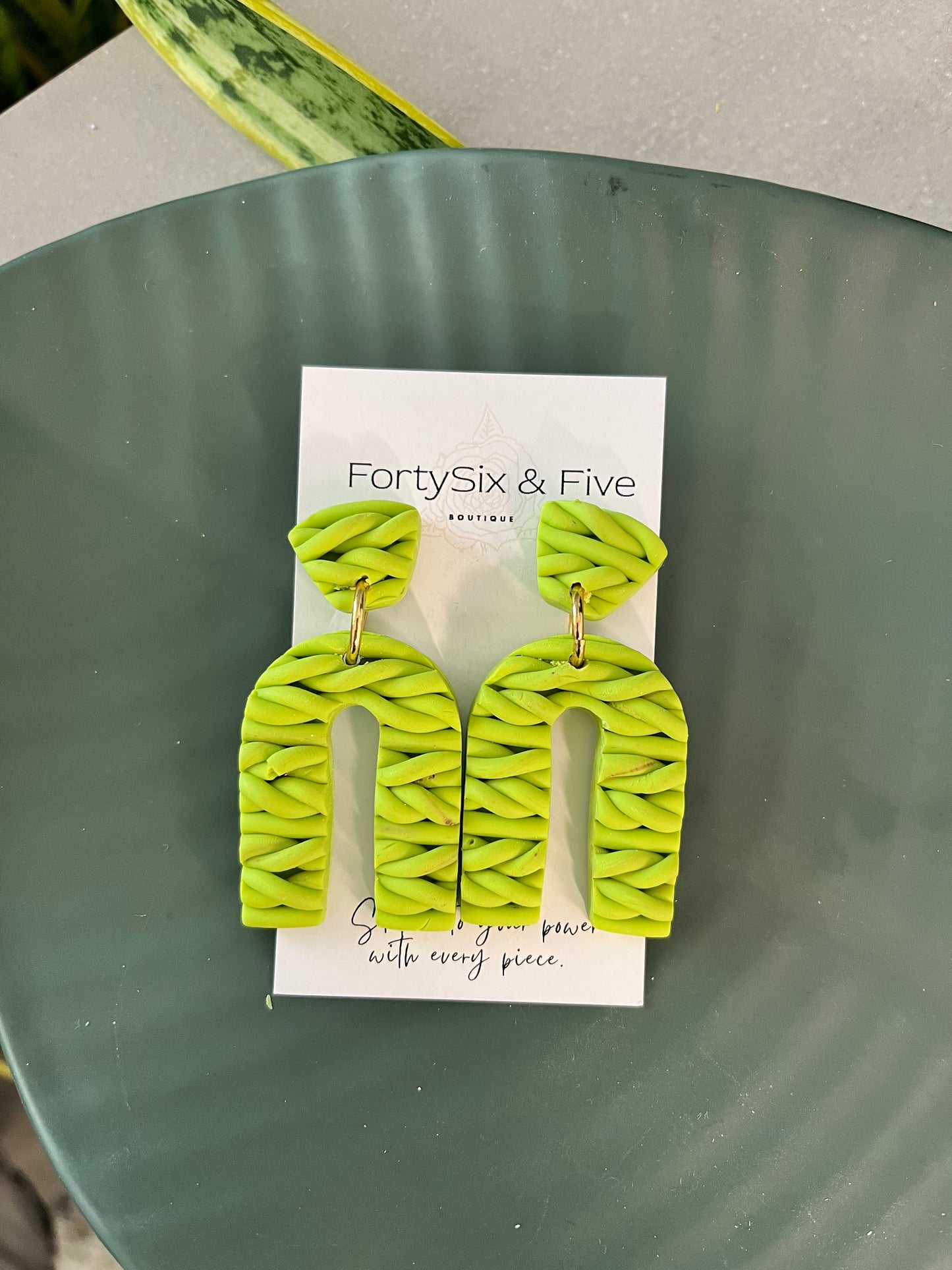 Lime green “Ava” Earrings  1955