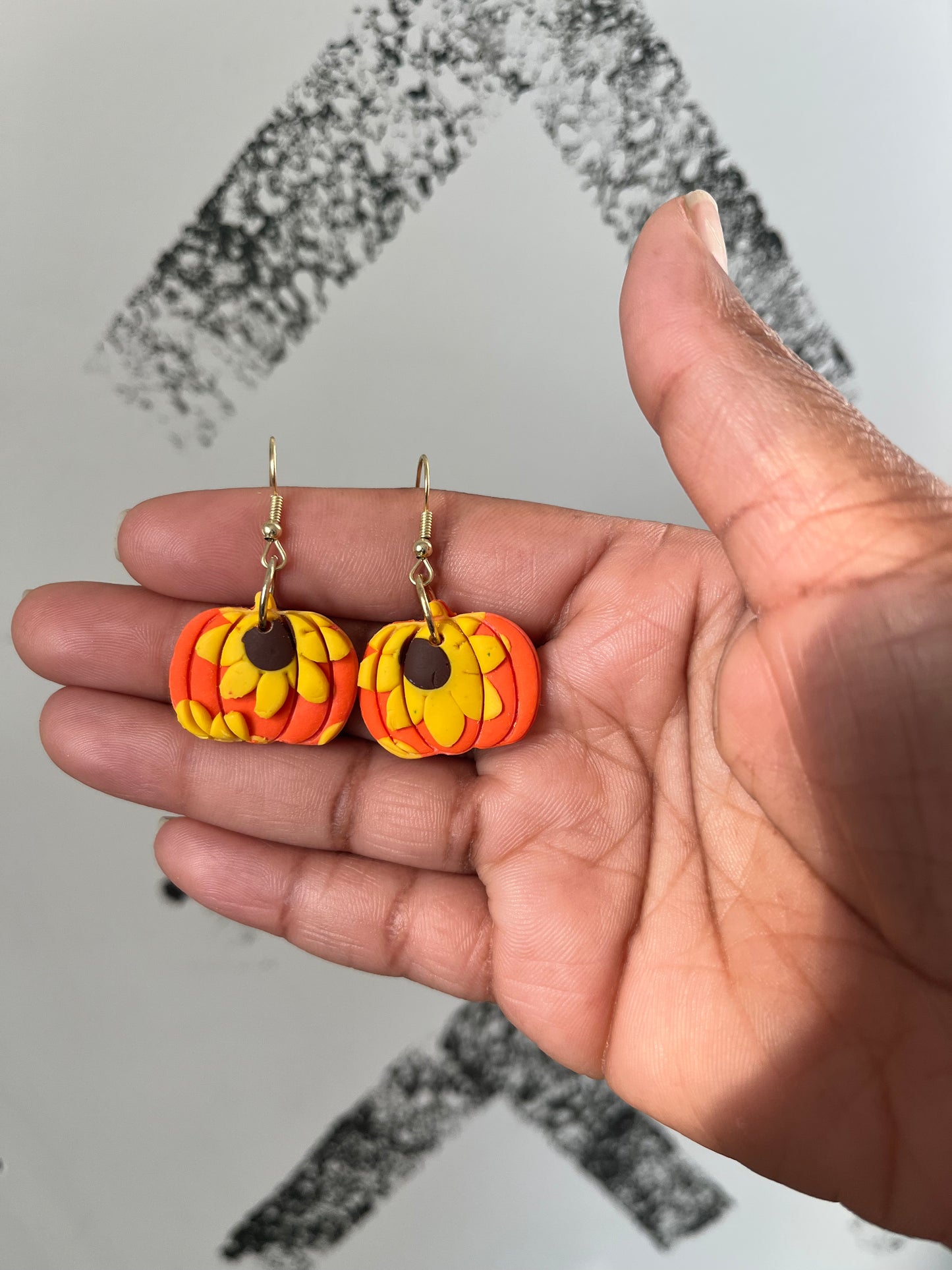 Orange pumpkin post FALL Earrings 1955