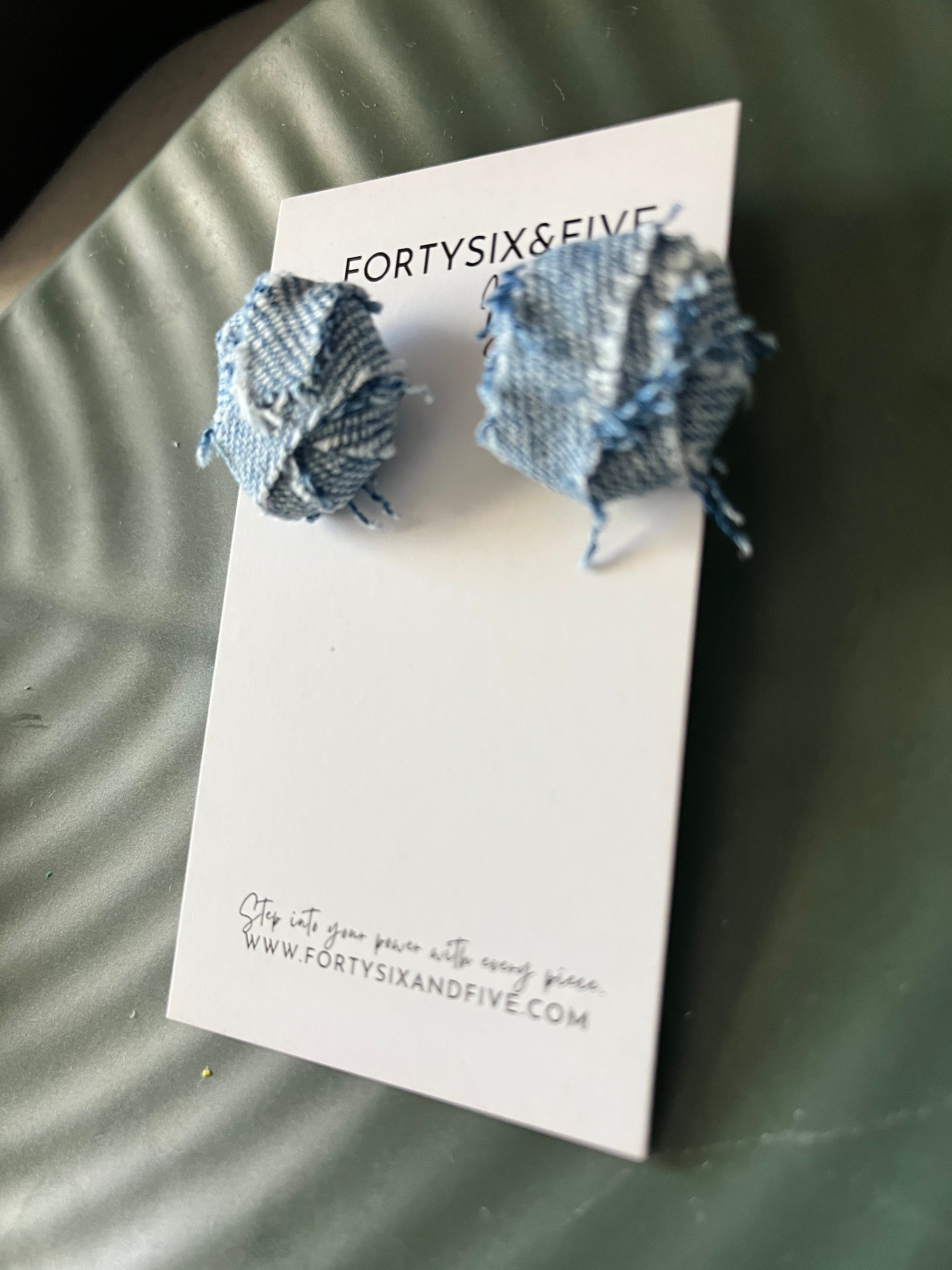 Yasmeen Blue Jeans Denim studs  Earring 1955