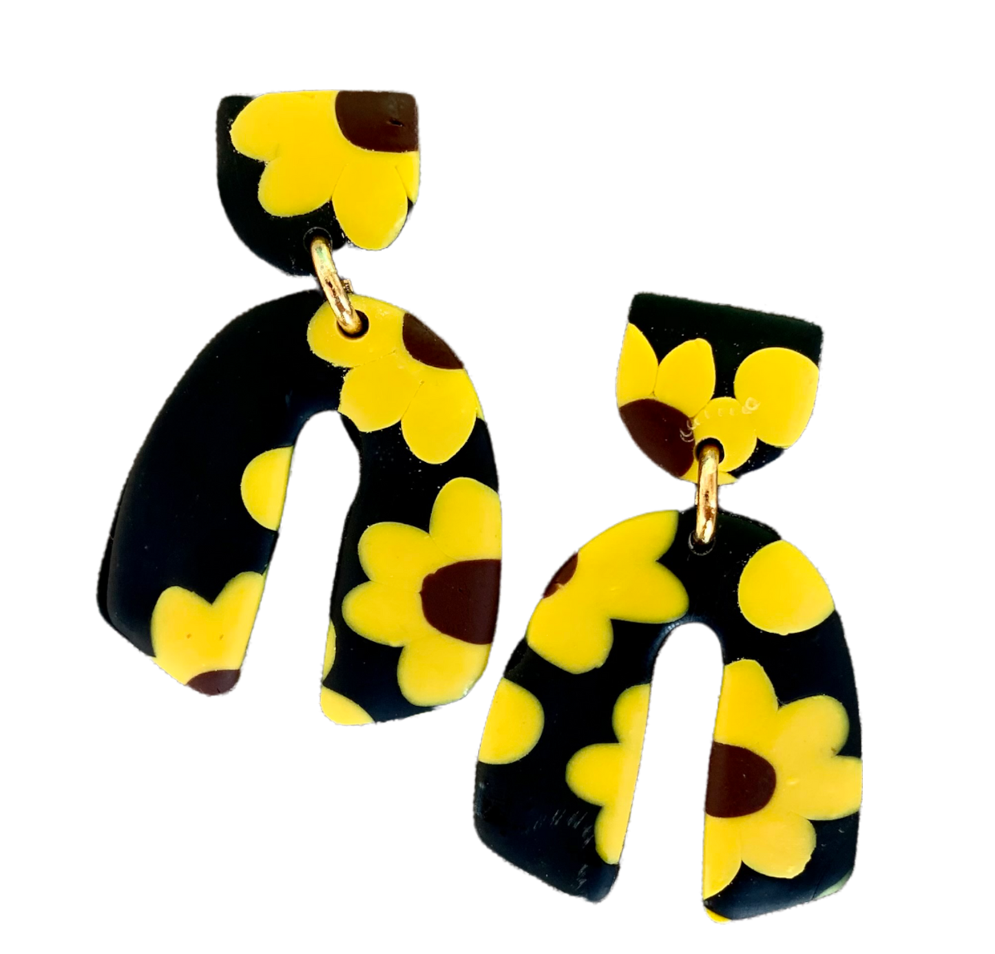 Black flower FALL Earrings 1955