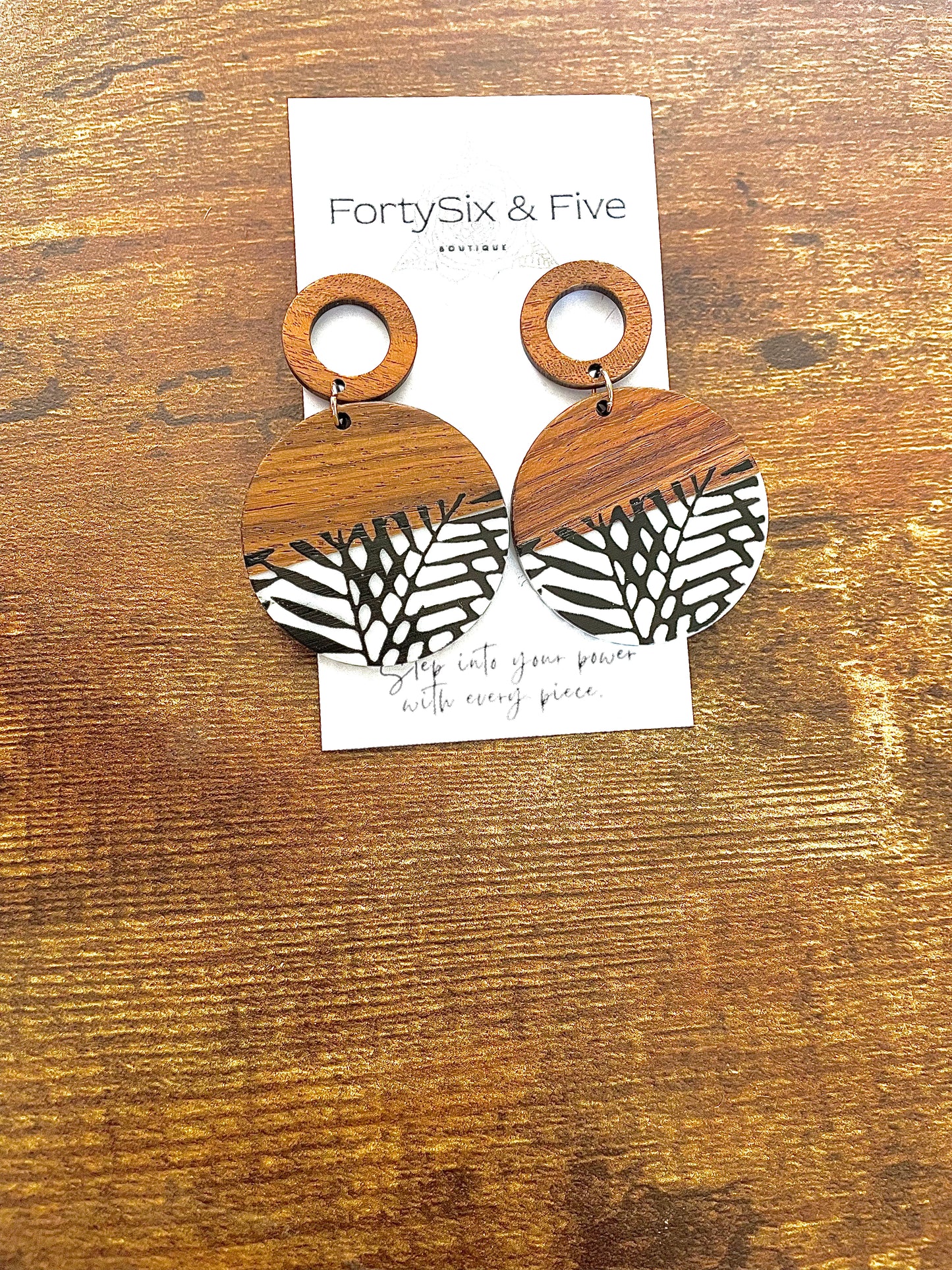 Wooden infinity Earrings  1955