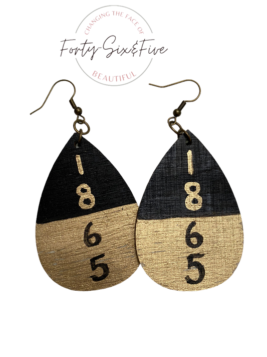 Juneteenth wooden 1865 Expressions Earrings small