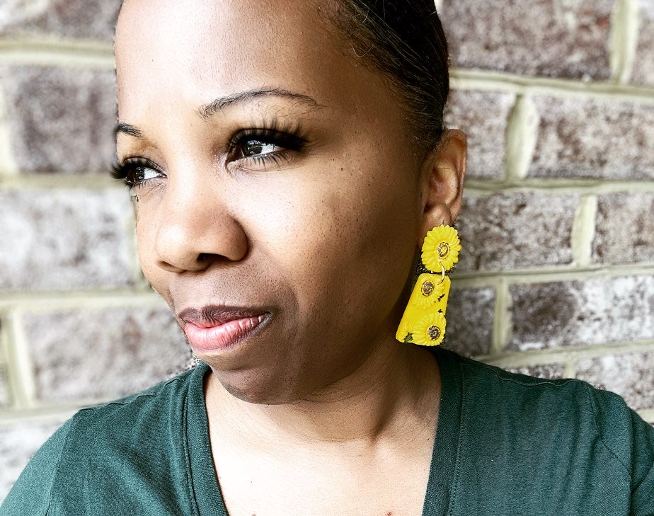 Sunshine sunflower Fall Earrings  1955