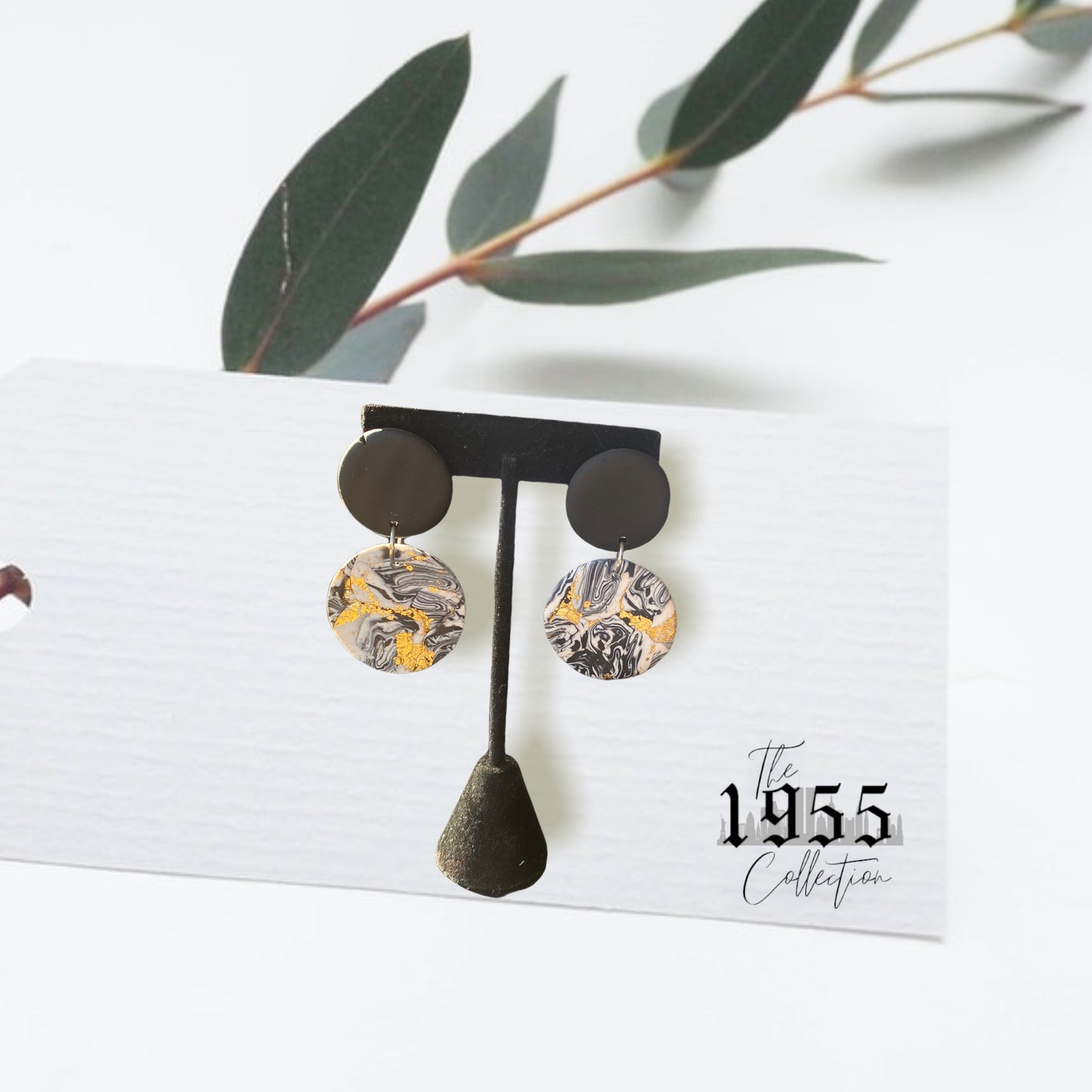 Black moon Dangle earrings 1955