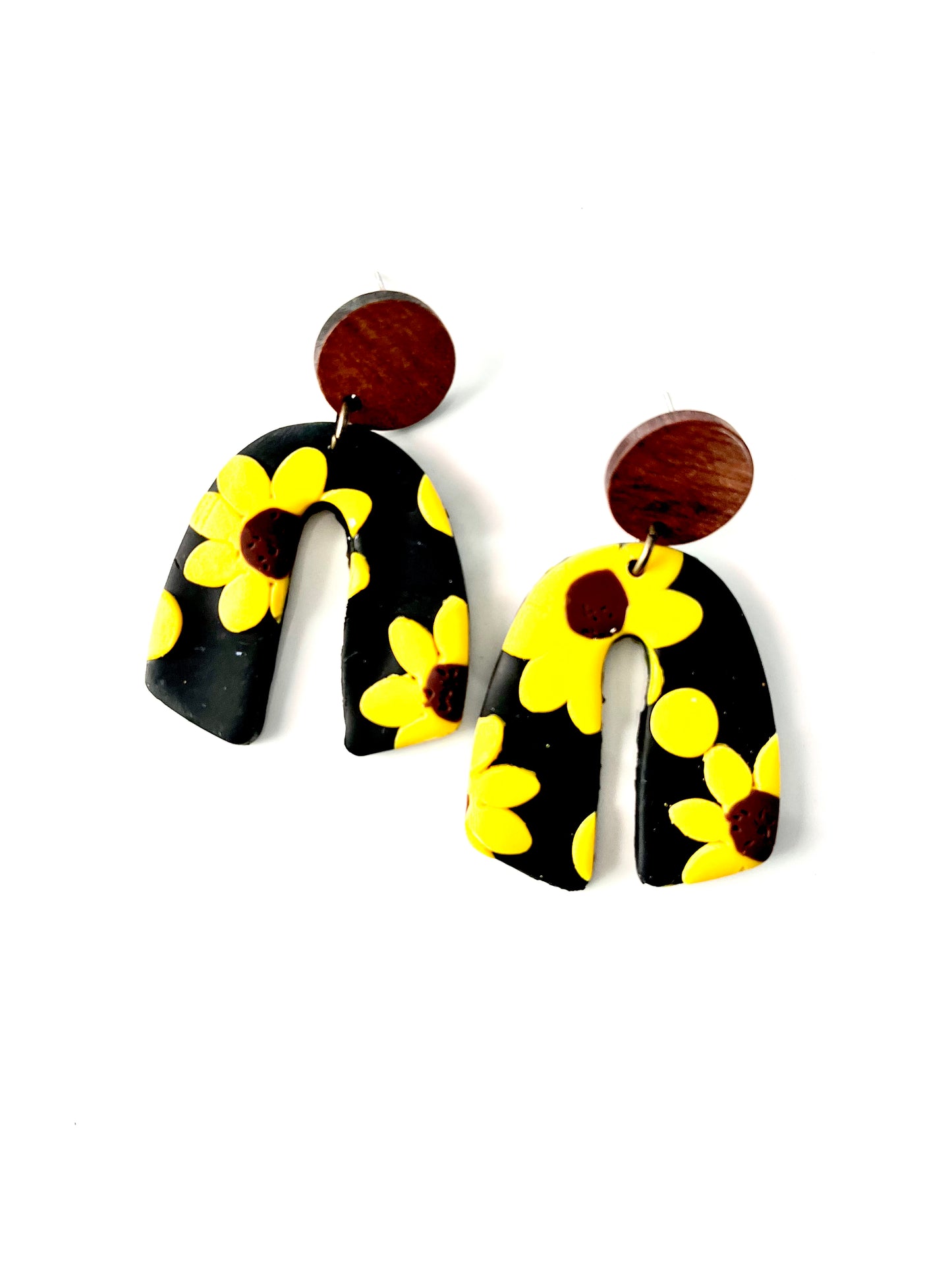 Black flower FALL Earrings 1955
