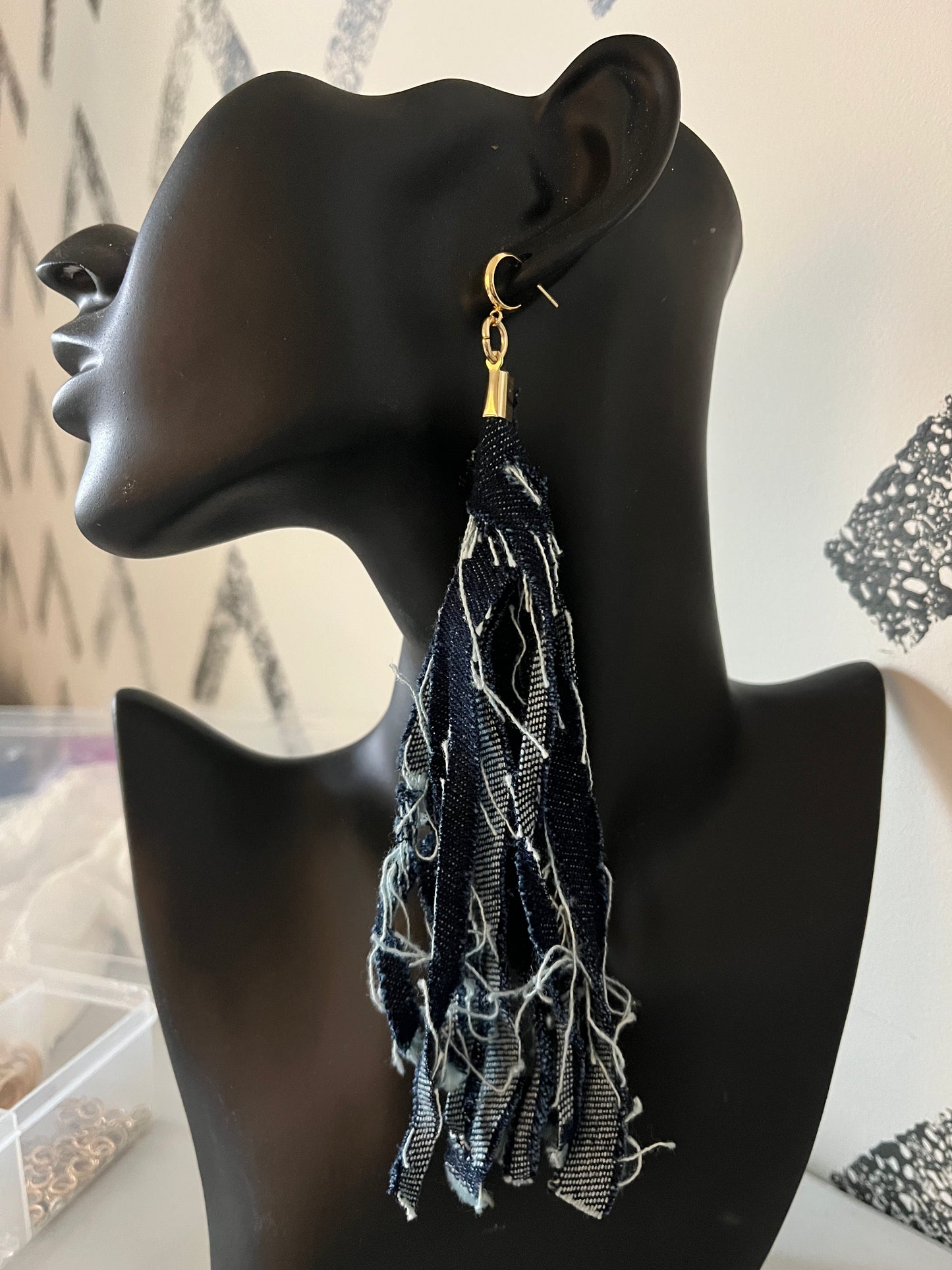 Billie Jean Denim dangle Earring 1955