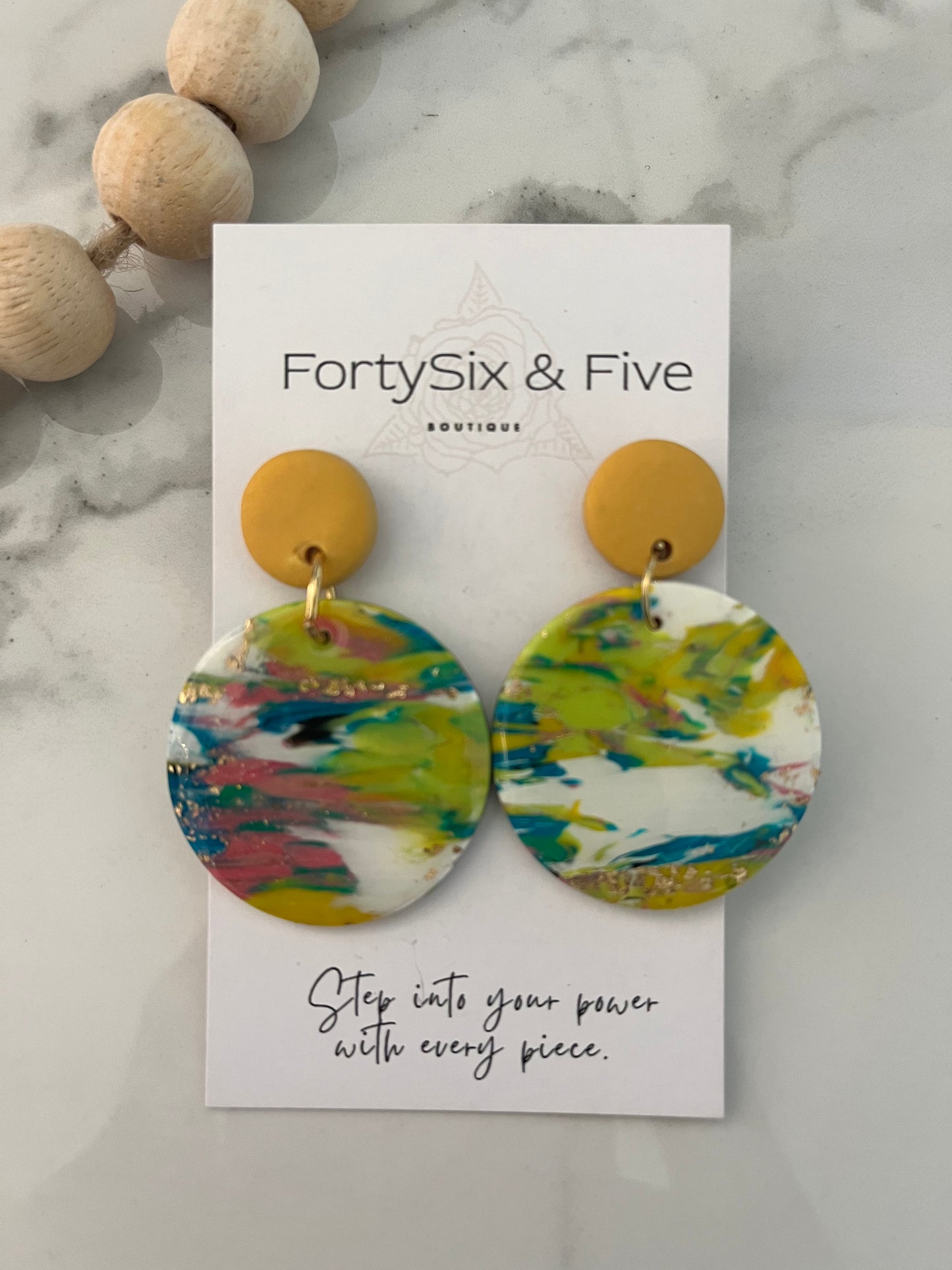 Green multicolor “JUNIE ” Earrings  1955