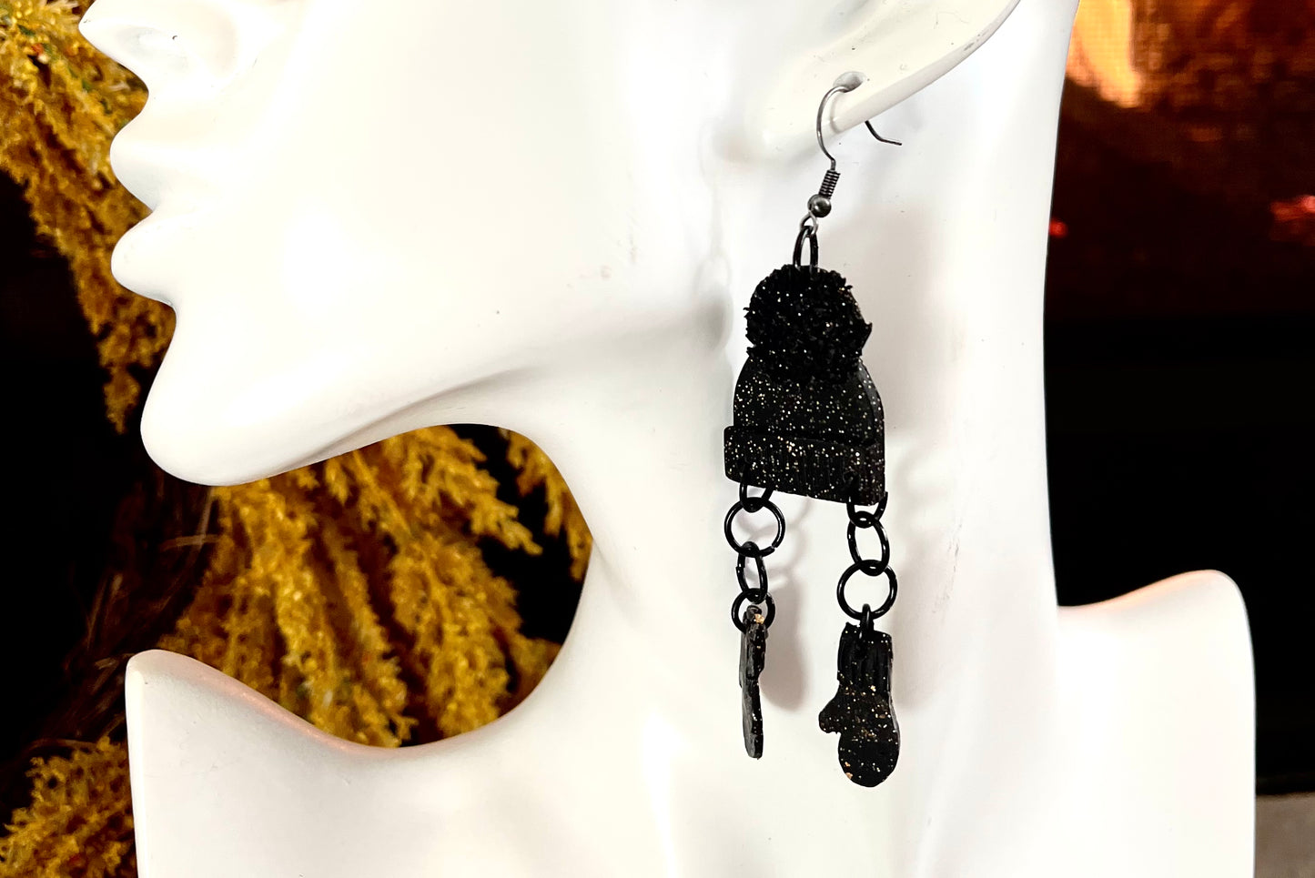 The  Sweater weather hats  and mittens FALL Earrings 1955