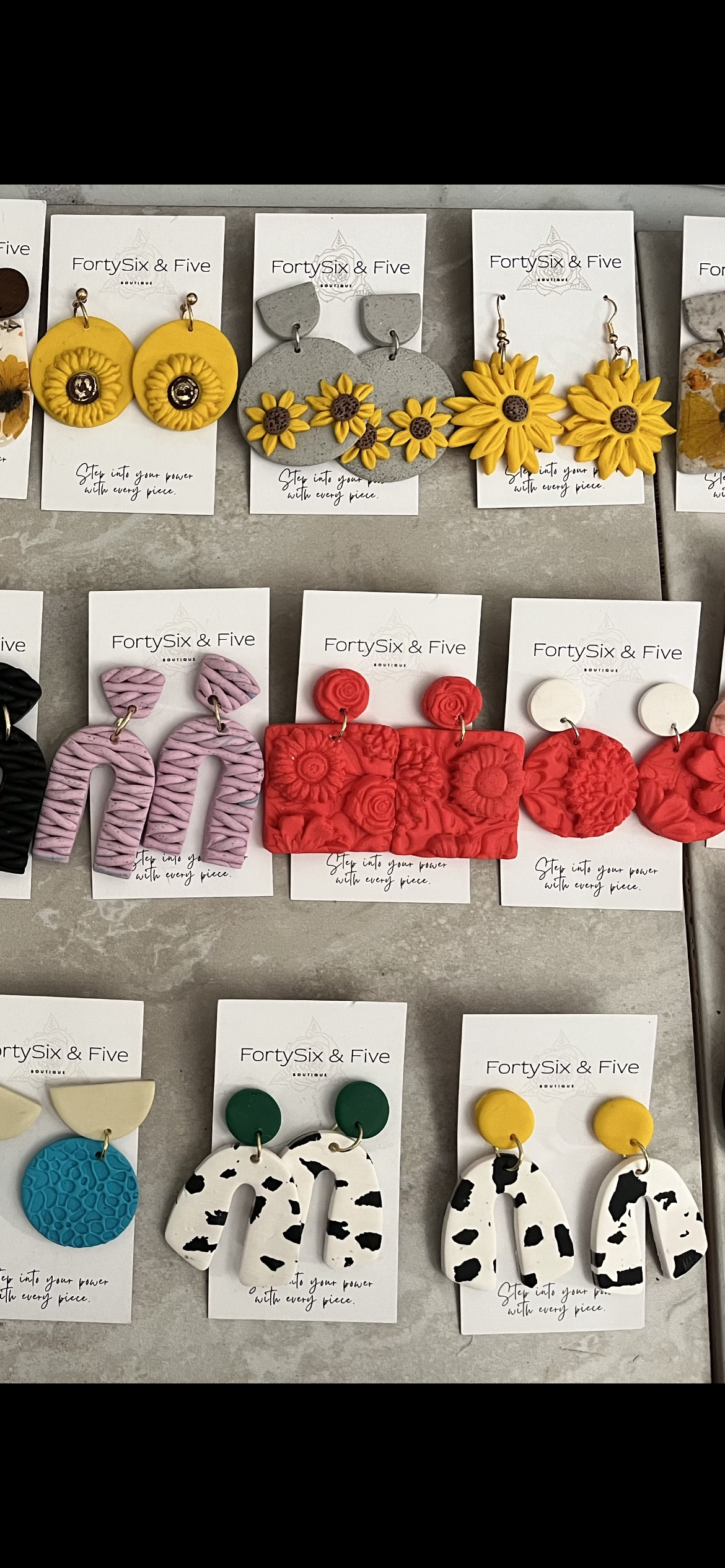 Sunflower Dangle Earrings Fall  1955