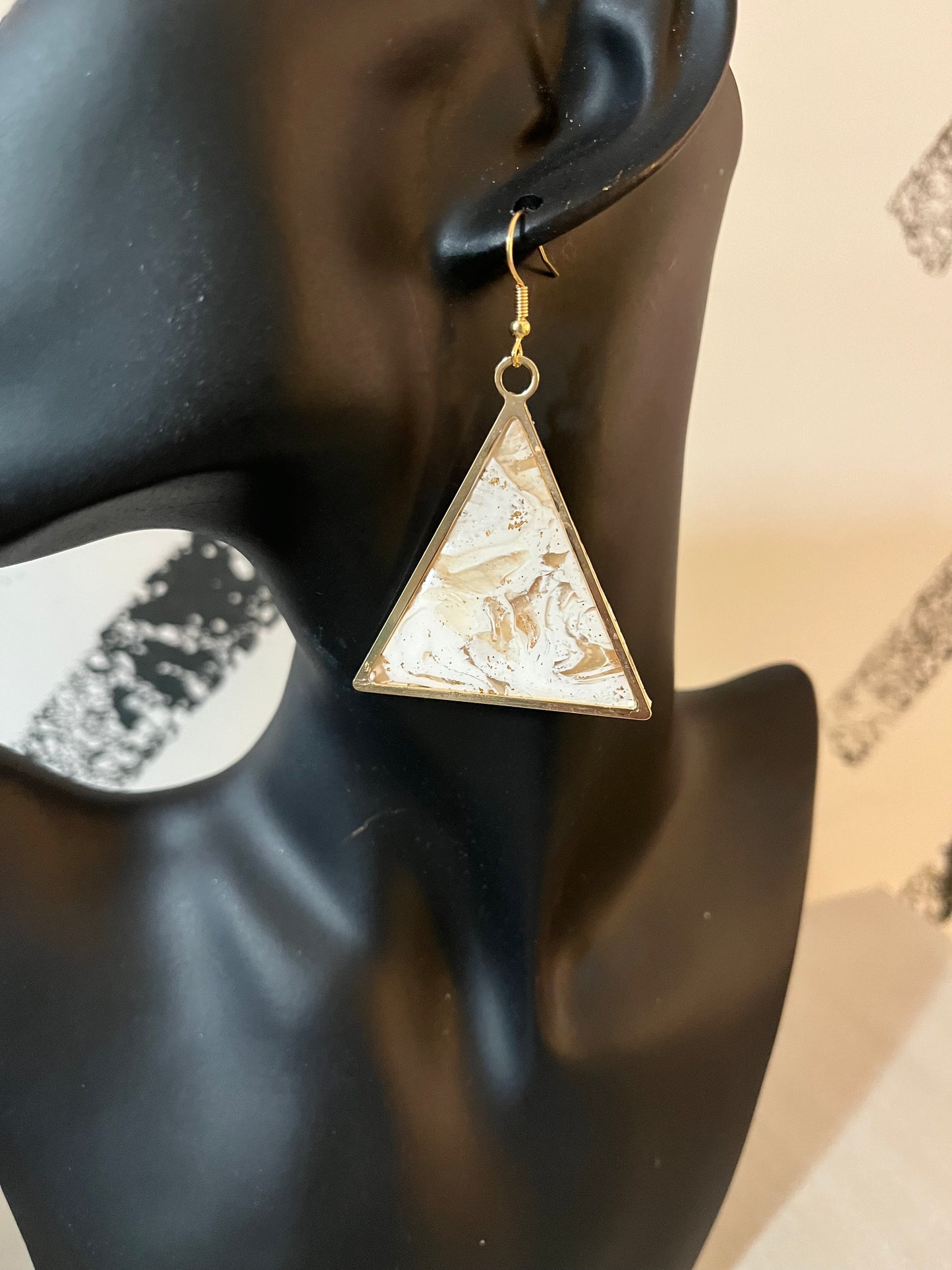 Gold rimmed triangle Earrings  1955