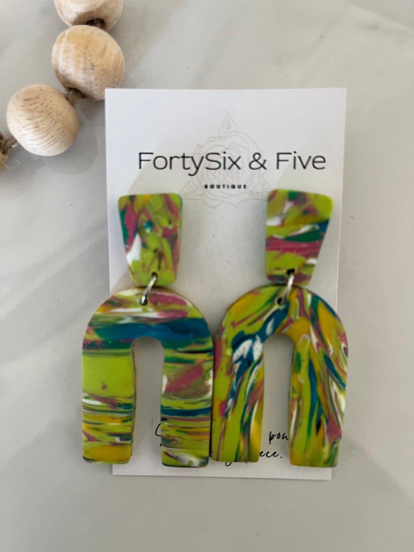 Green multicolor “Ava” Earrings  1955