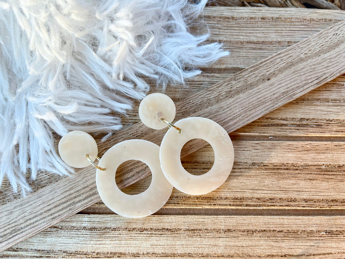 Transparent circle dangle earrings-1955