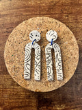 Black,white & blue skinny arch Earrings  1955