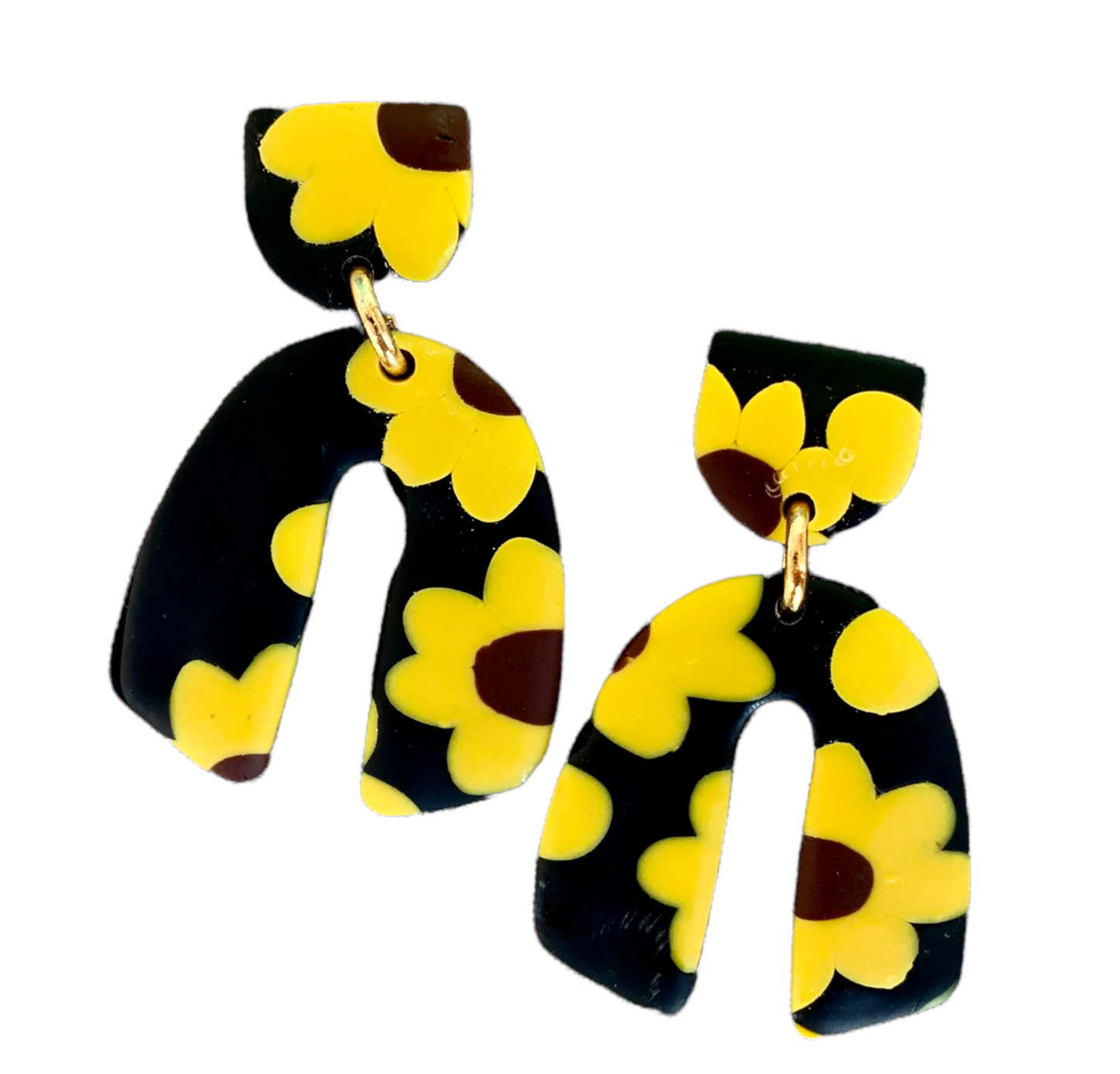 Black flower FALL Earrings 1955