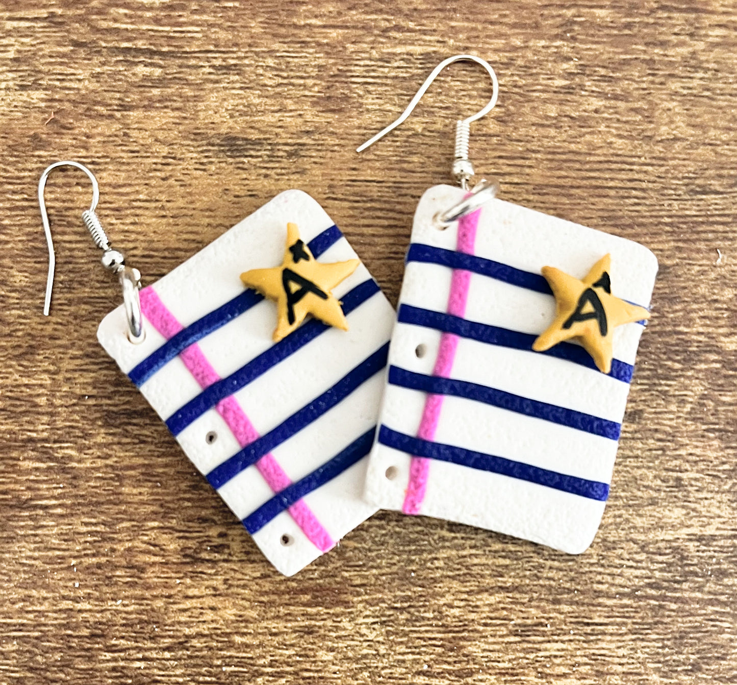 Back to School Notebook paper Dangle BTS  Earrings Fall  1955